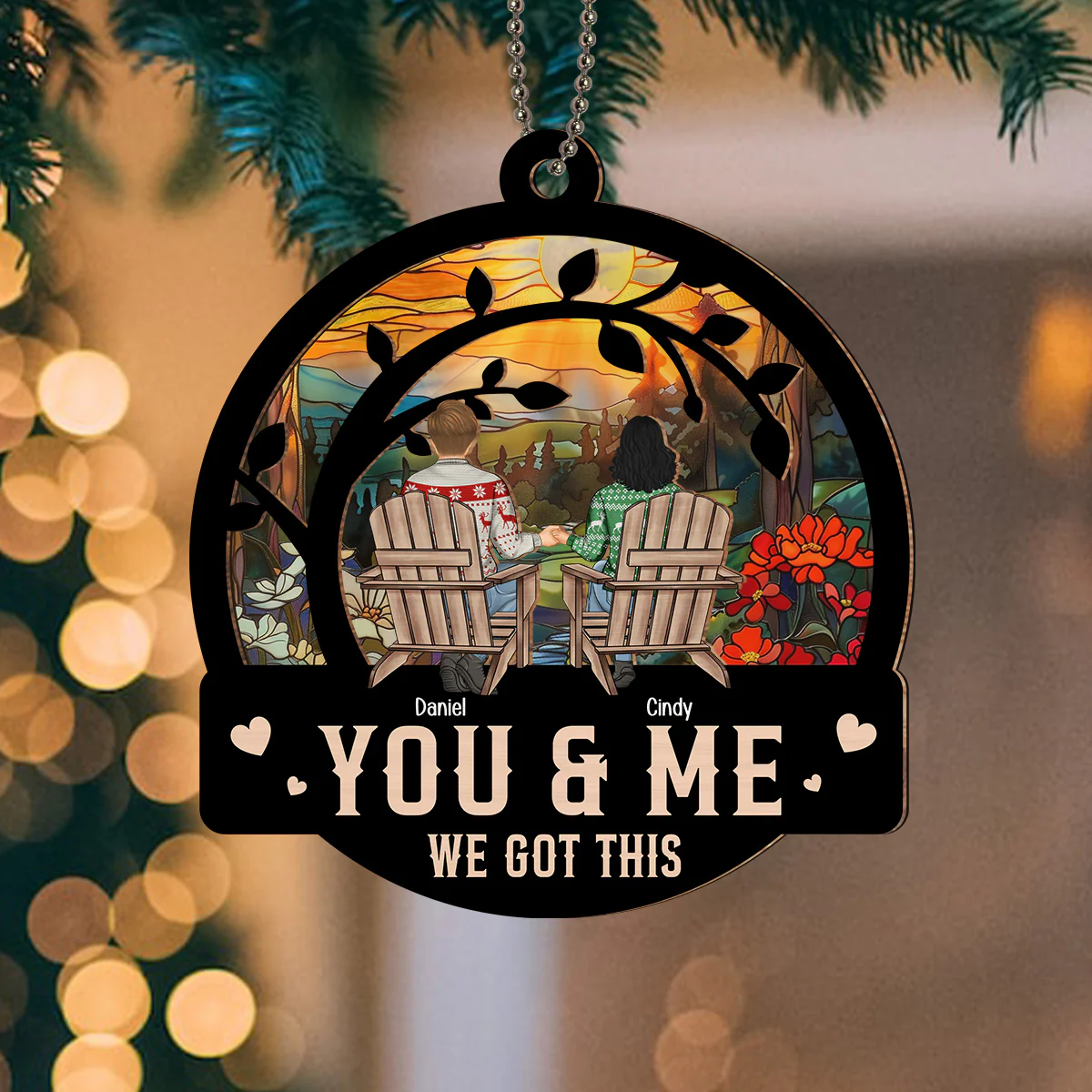 You And Me We Got This - Personalized Custom Suncatcher Ornament - Image 3
