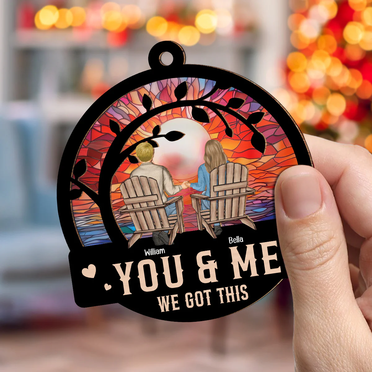 You And Me We Got This - Personalized Custom Suncatcher Ornament - Image 4