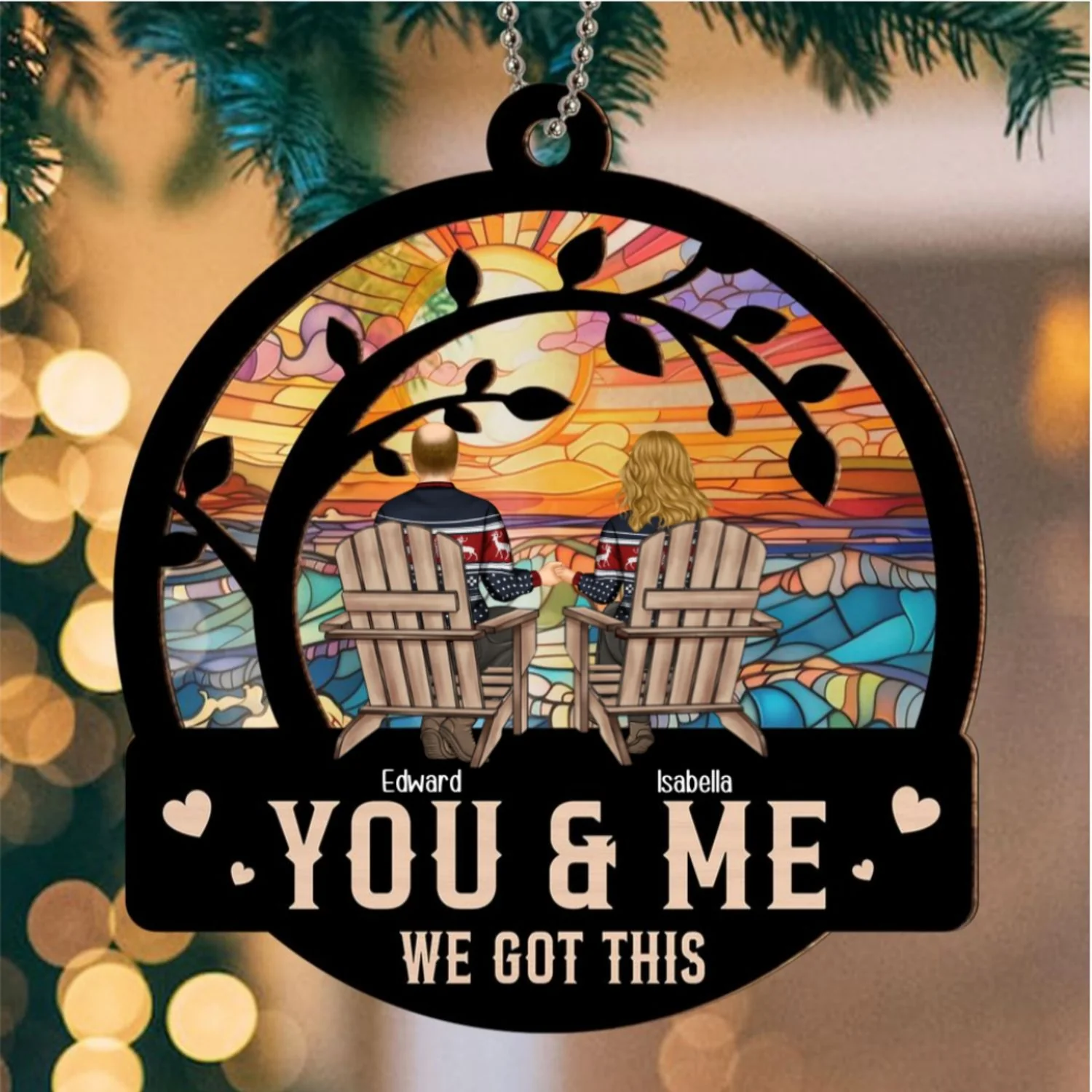 You And Me We Got This - Personalized Custom Suncatcher Ornament - Image 6