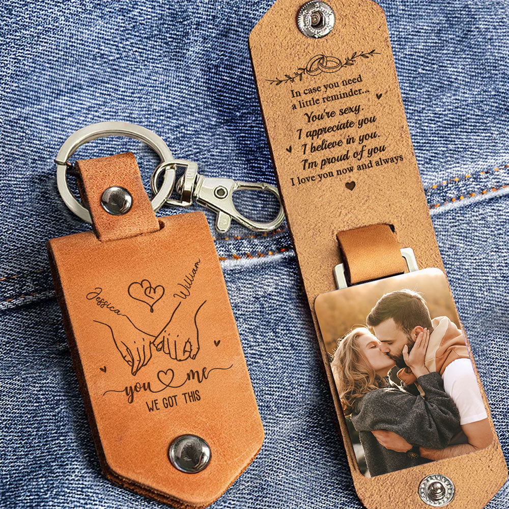 You And Me We Got This - Personalized Leather Photo Keychain - Image 3