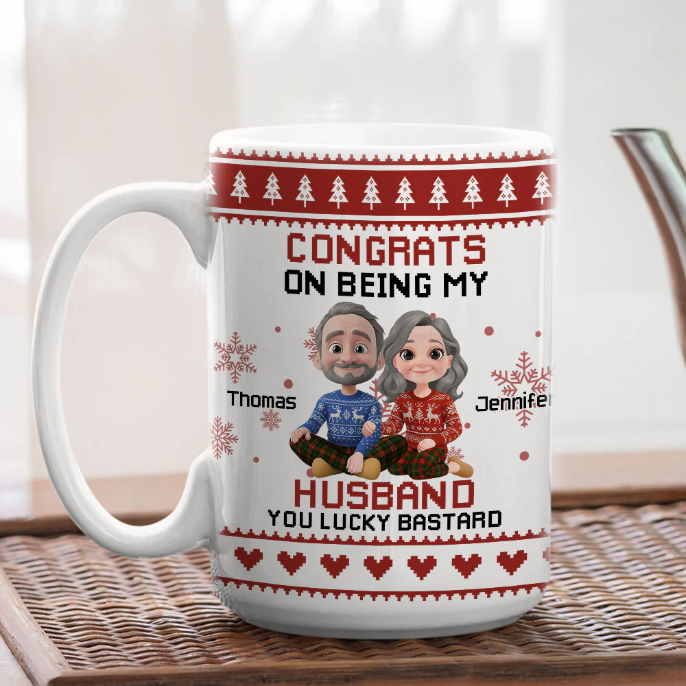 You Are A Lucky Man - Personalized Custom Coffee Mug - Image 5