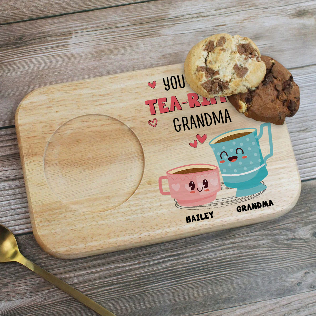 You Are A Teariffic - Personalized Custom Wooden Treat Board - Image 6
