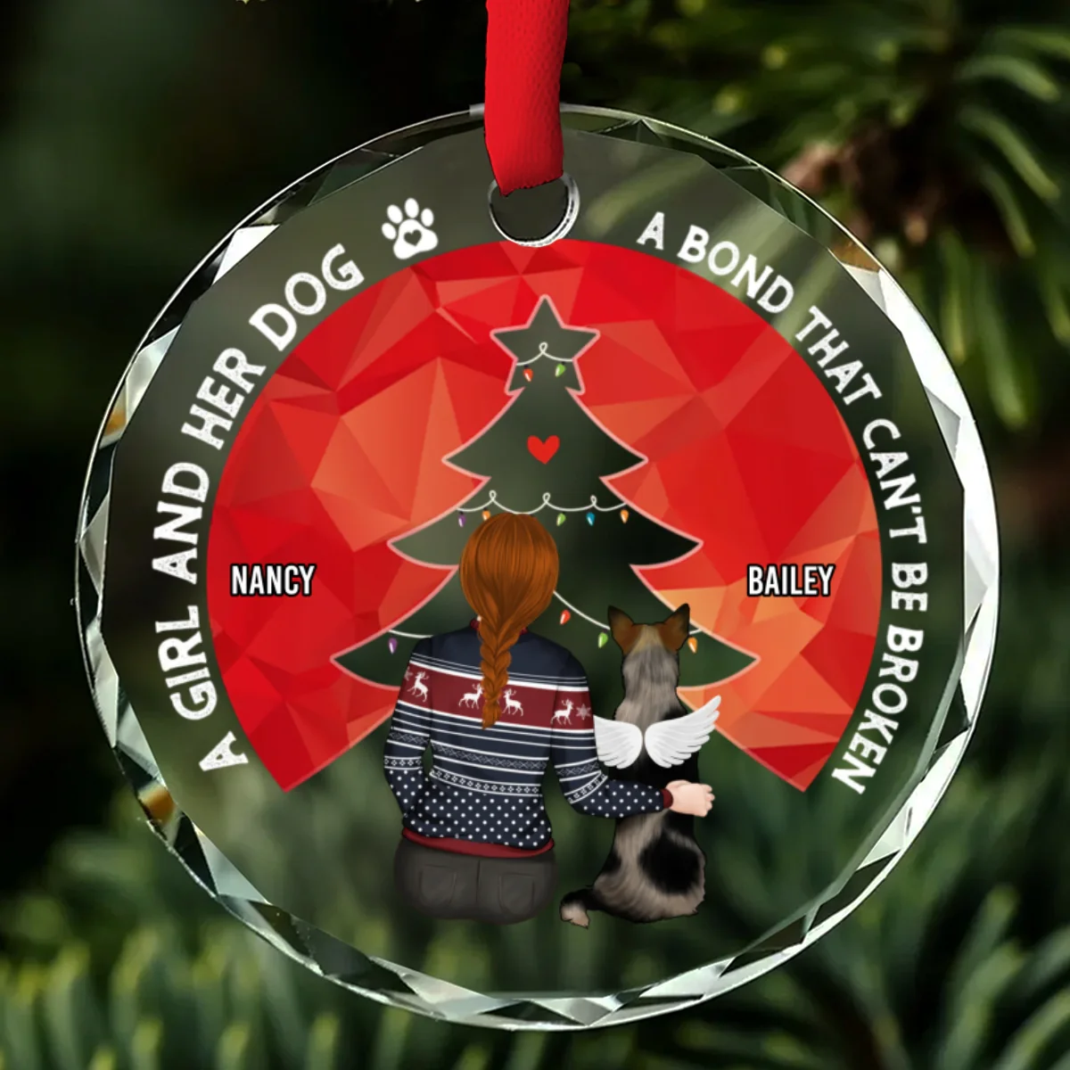 You Are Always In My Heart - Personalized Custom Glass Ornament - Image 7