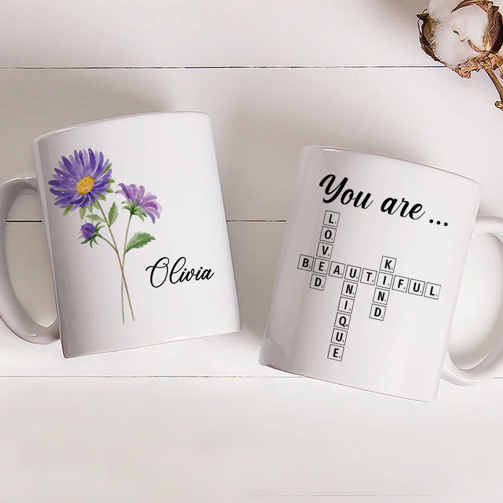 You Are Amazing Scrabble Affirmation - Personalized Custom Coffee Mug - Image 3