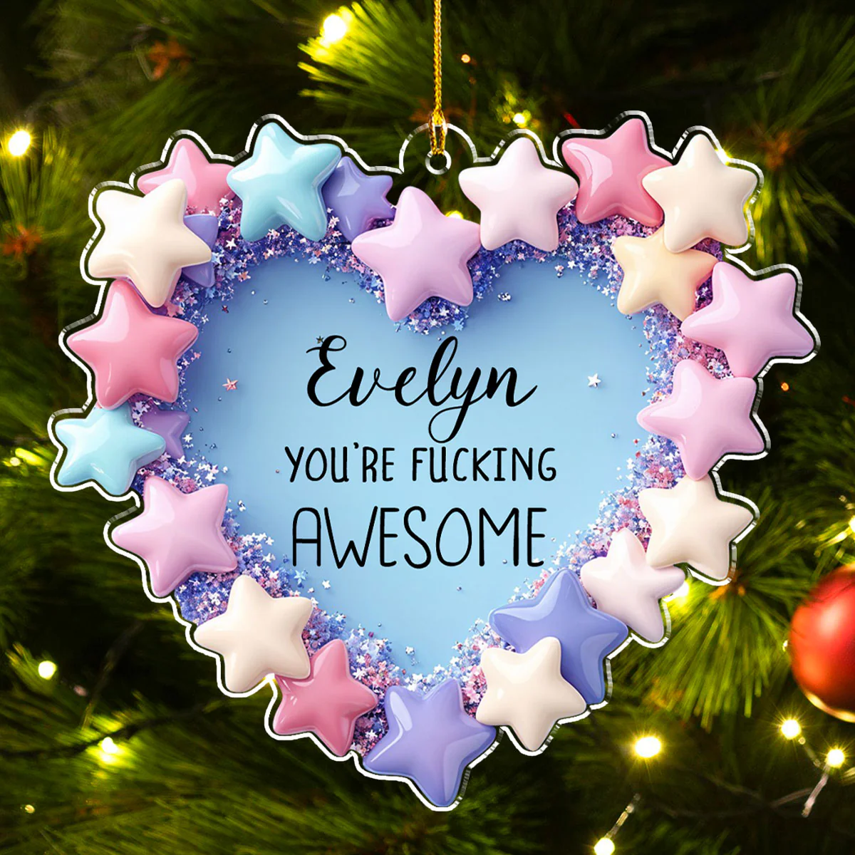 You Are Awesome Bestie - Personalized Custom Acrylic Ornament - Image 2