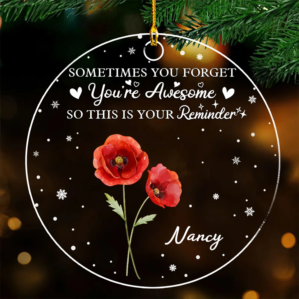 You Are Awesome - Personalized Custom Acrylic Ornament - Image 2