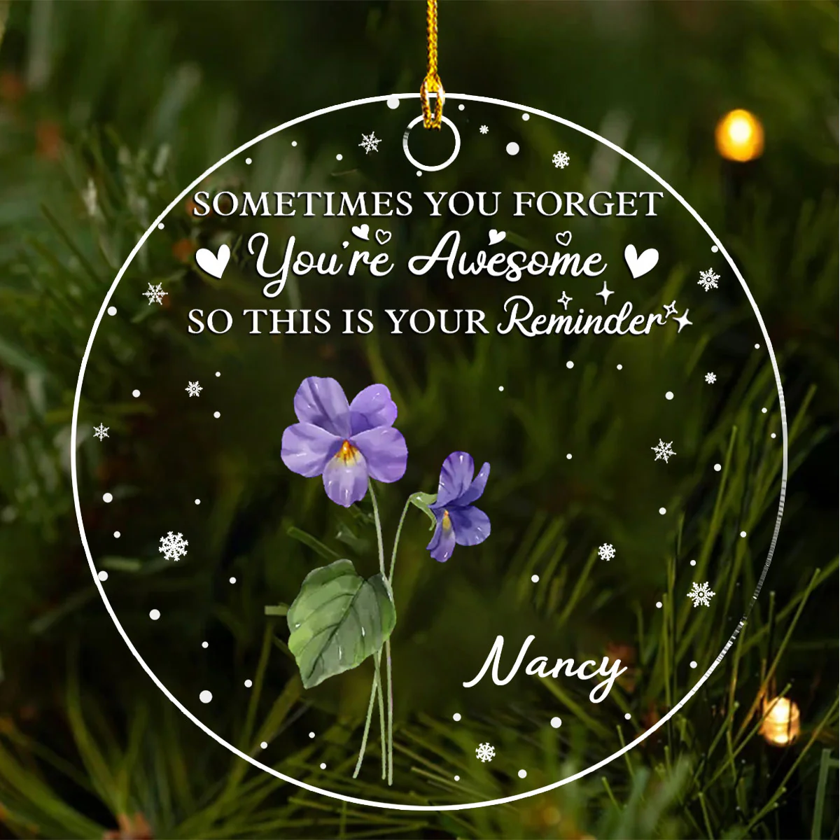 You Are Awesome - Personalized Custom Acrylic Ornament - Image 5
