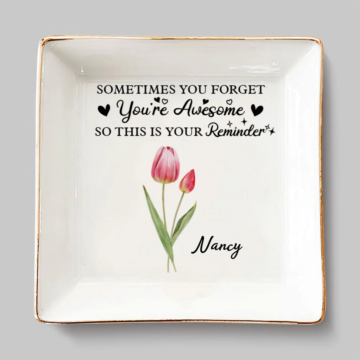 You Are Awesome - Personalized Custom Jewelry Dish - Image 7