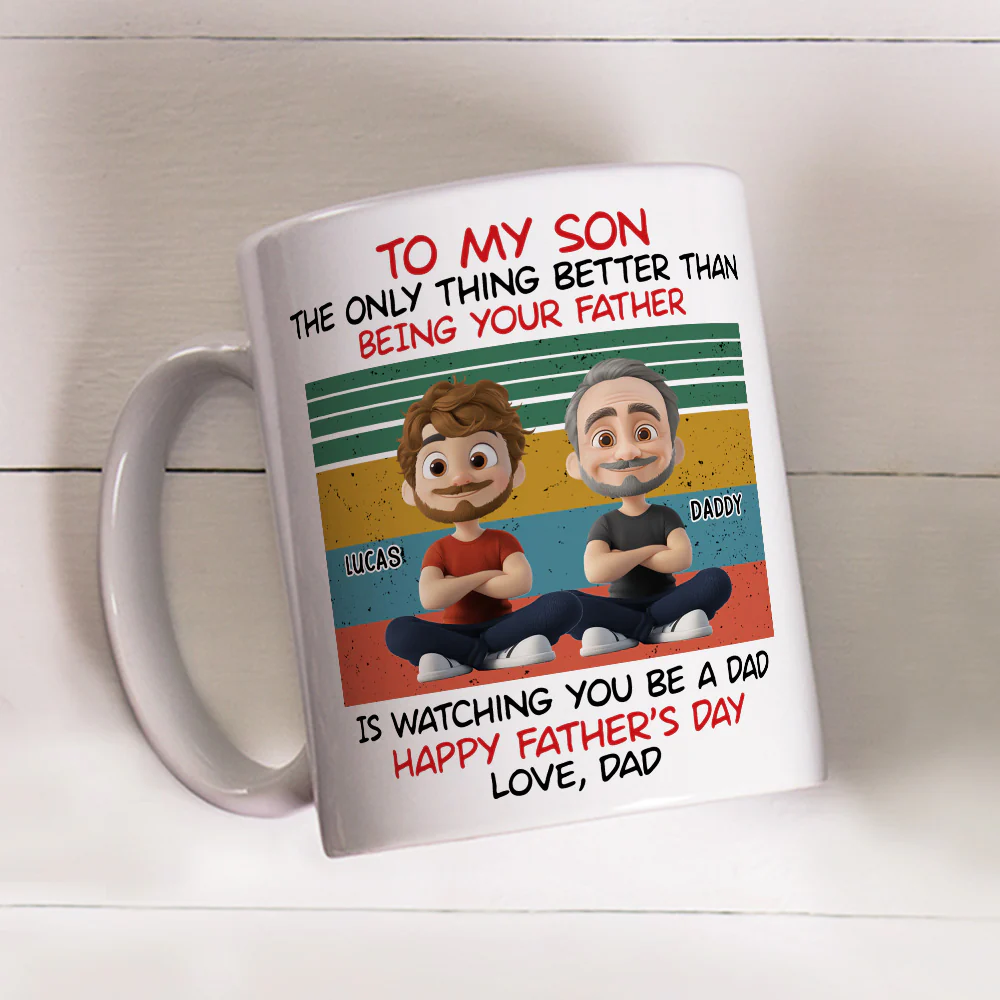You Are Awesome Son Better Dad - Personalized Custom Coffee Mug - Image 2