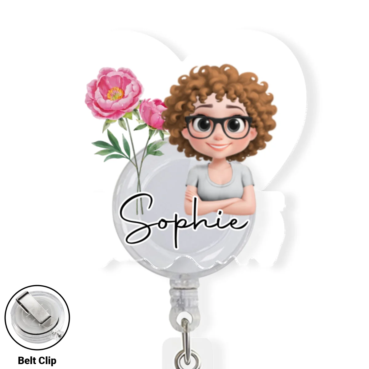 You Are Beautiful Flower - Personalized Custom Acrylic Badge Reel - Image 7