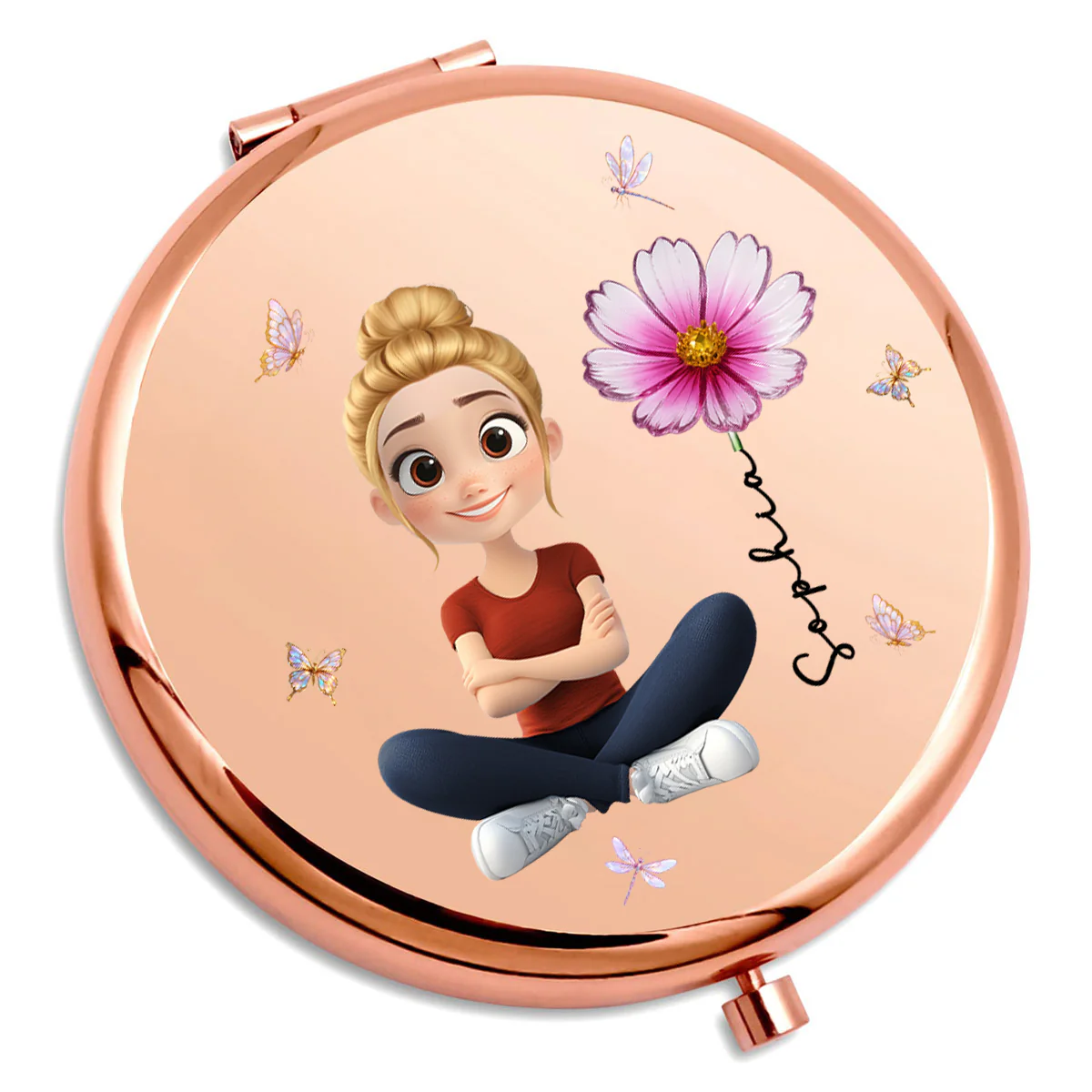 You Are Beautiful - Personalized Custom Compact Mirror - Image 4