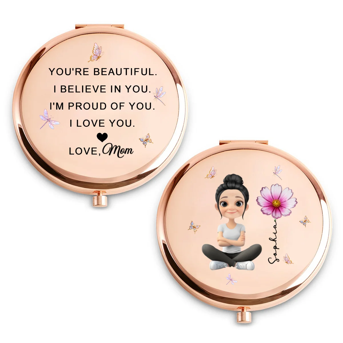 You Are Beautiful - Personalized Custom Compact Mirror - Image 7