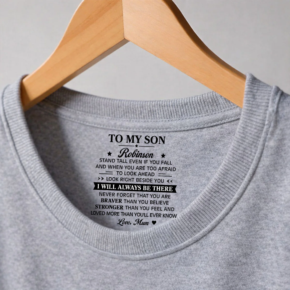 You Are Braver Than You Believe My Son - Personalized Custom Inside Neck Print T-Shirt - Image 4