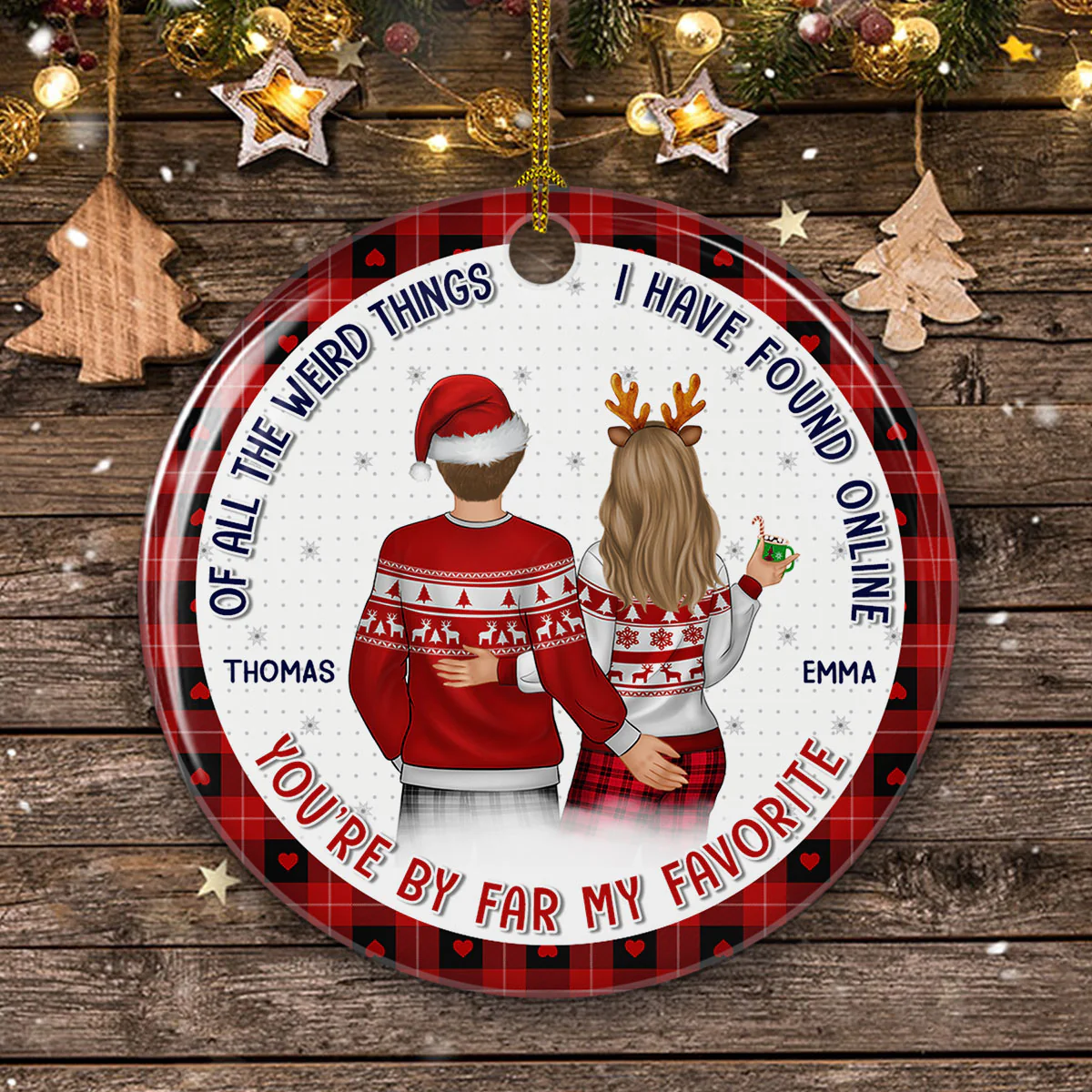You Are By Far My Favorite Husband - Personalized Custom Ceramic Ornament - Image 2
