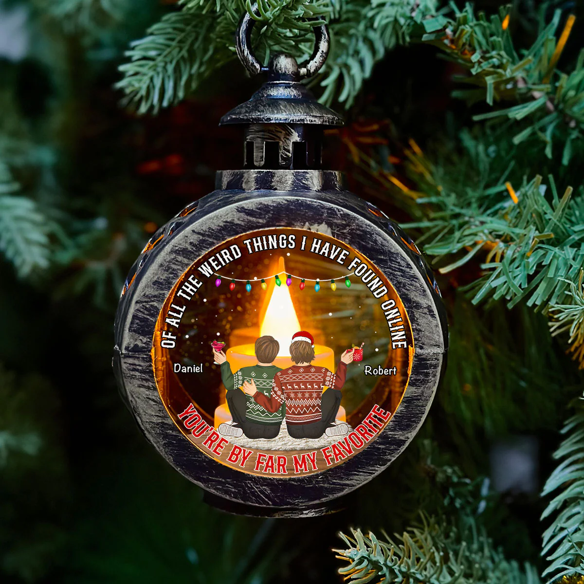 You Are By Far My Favorite - Personalized Custom Christmas Lantern - Image 2
