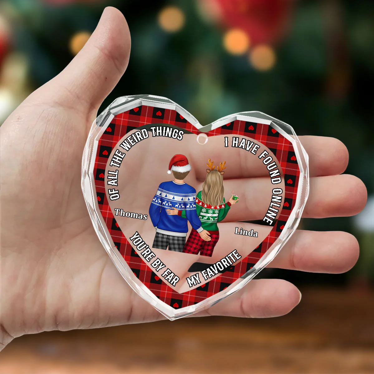 You Are By Far My Favorite - Personalized Custom Glass Ornament - Image 4