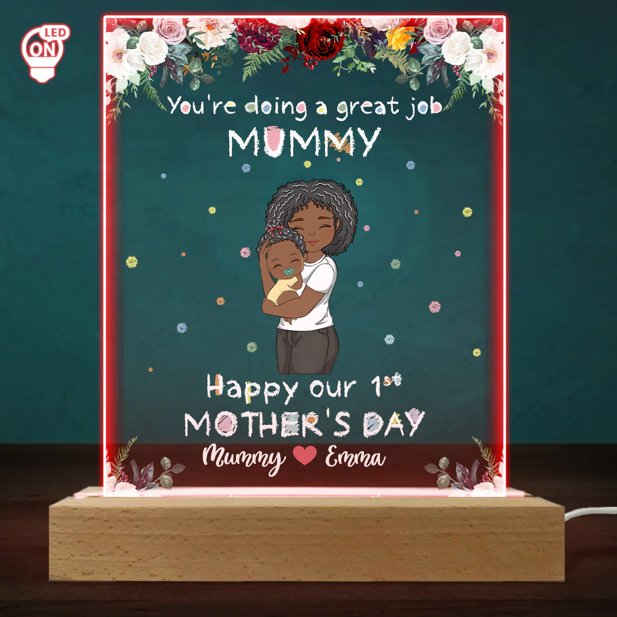 You Are Doing A Great Job Mom - Personalized Custom LED Light - Image 2