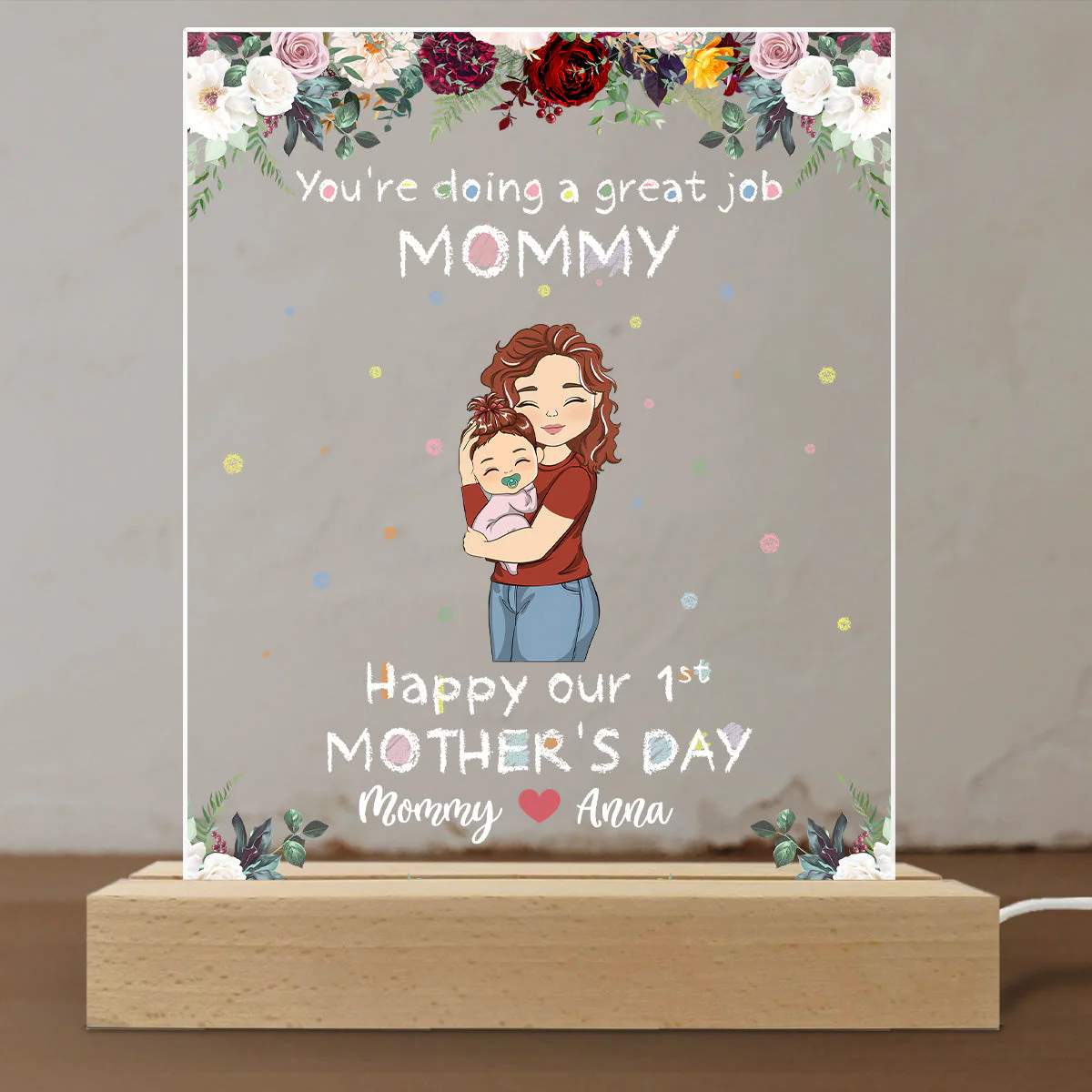 You Are Doing A Great Job Mom - Personalized Custom LED Light - Image 3