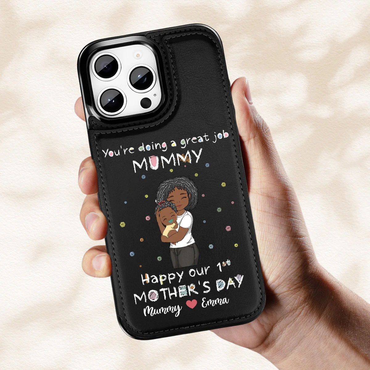You Are Doing A Great Job - Personalized Custom Leather Phone Case - Image 3