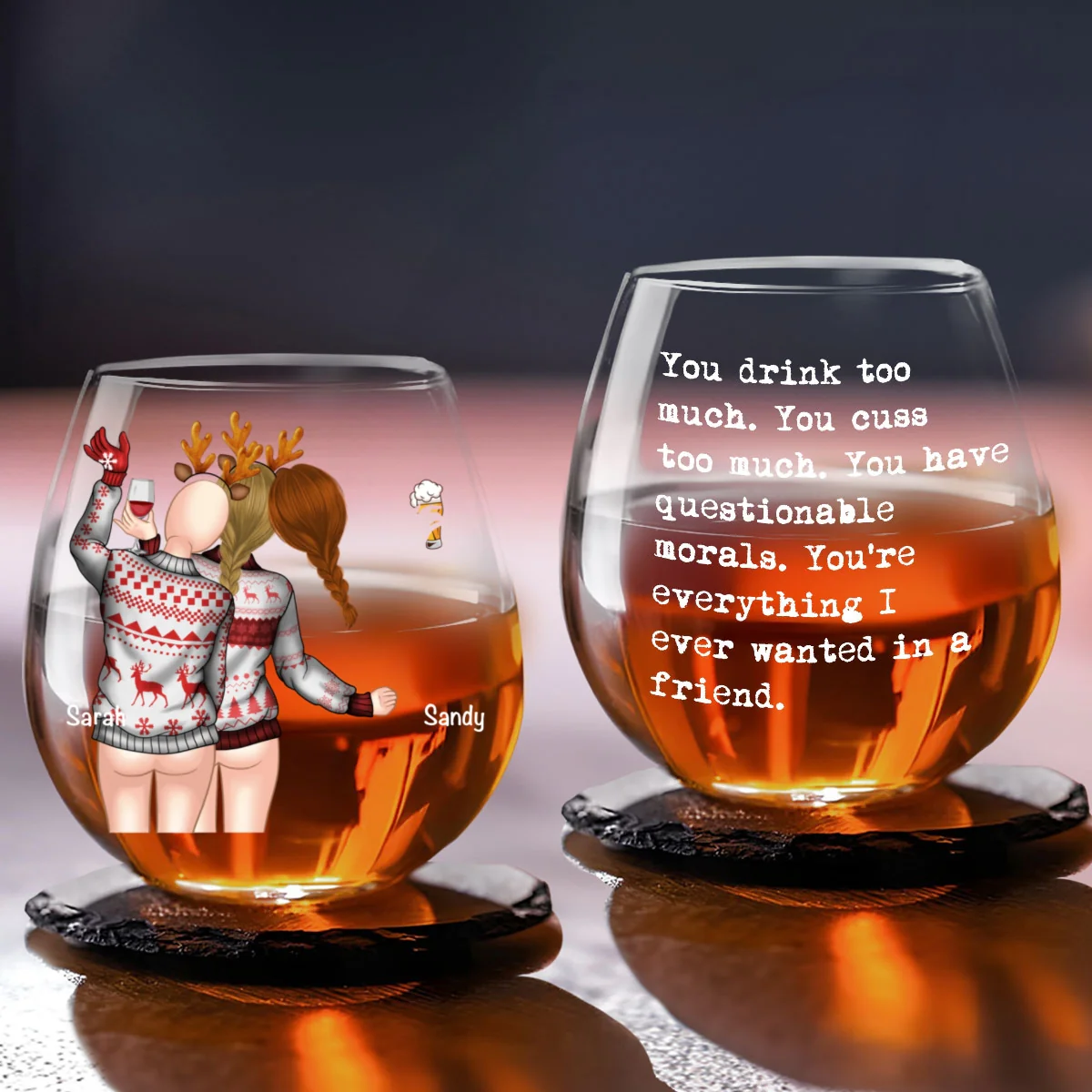 You Are Everything I Ever Wanted In A Friend - Personalized Custom Wine Glass - Image 5