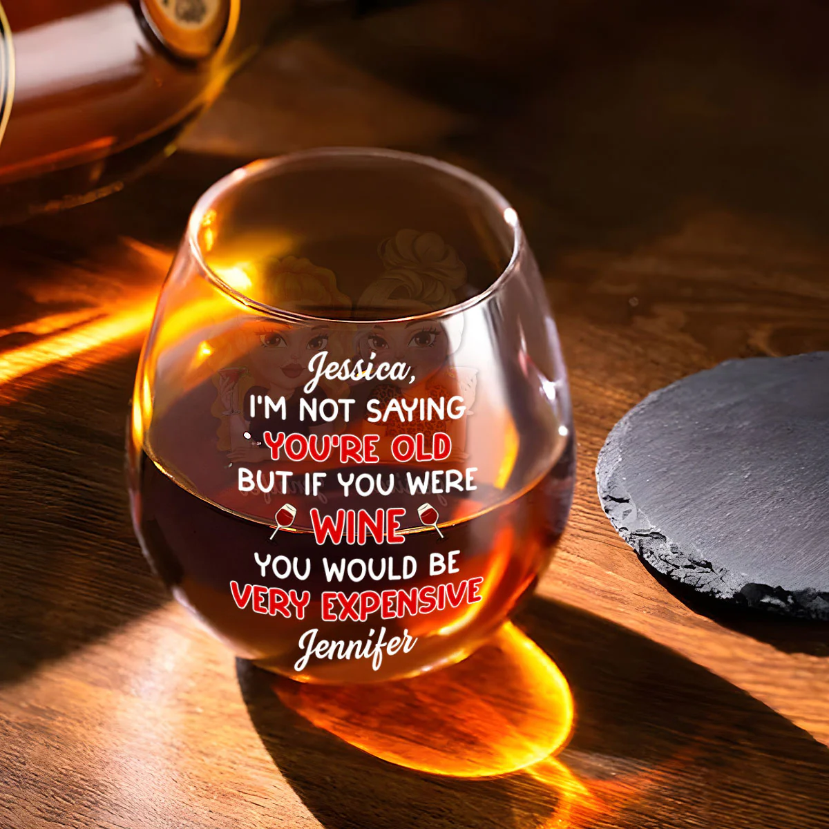 You Are Expensive Bestie - Personalized Custom Wine Glass - Image 4