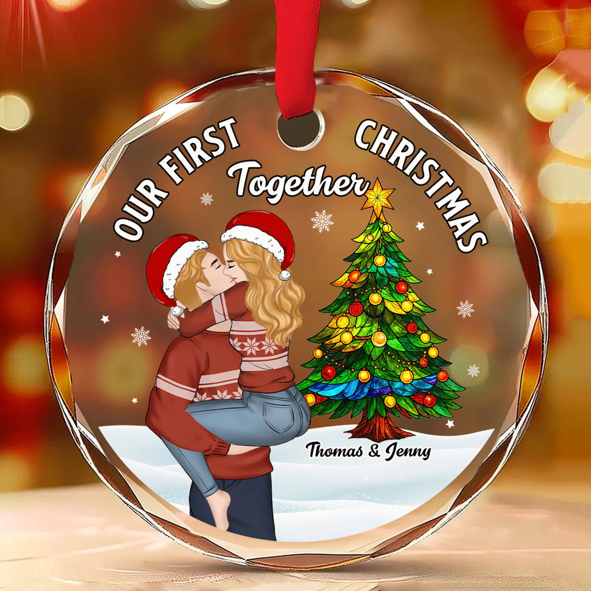 You Are My Beautiful World - Personalized Custom Glass Ornament 