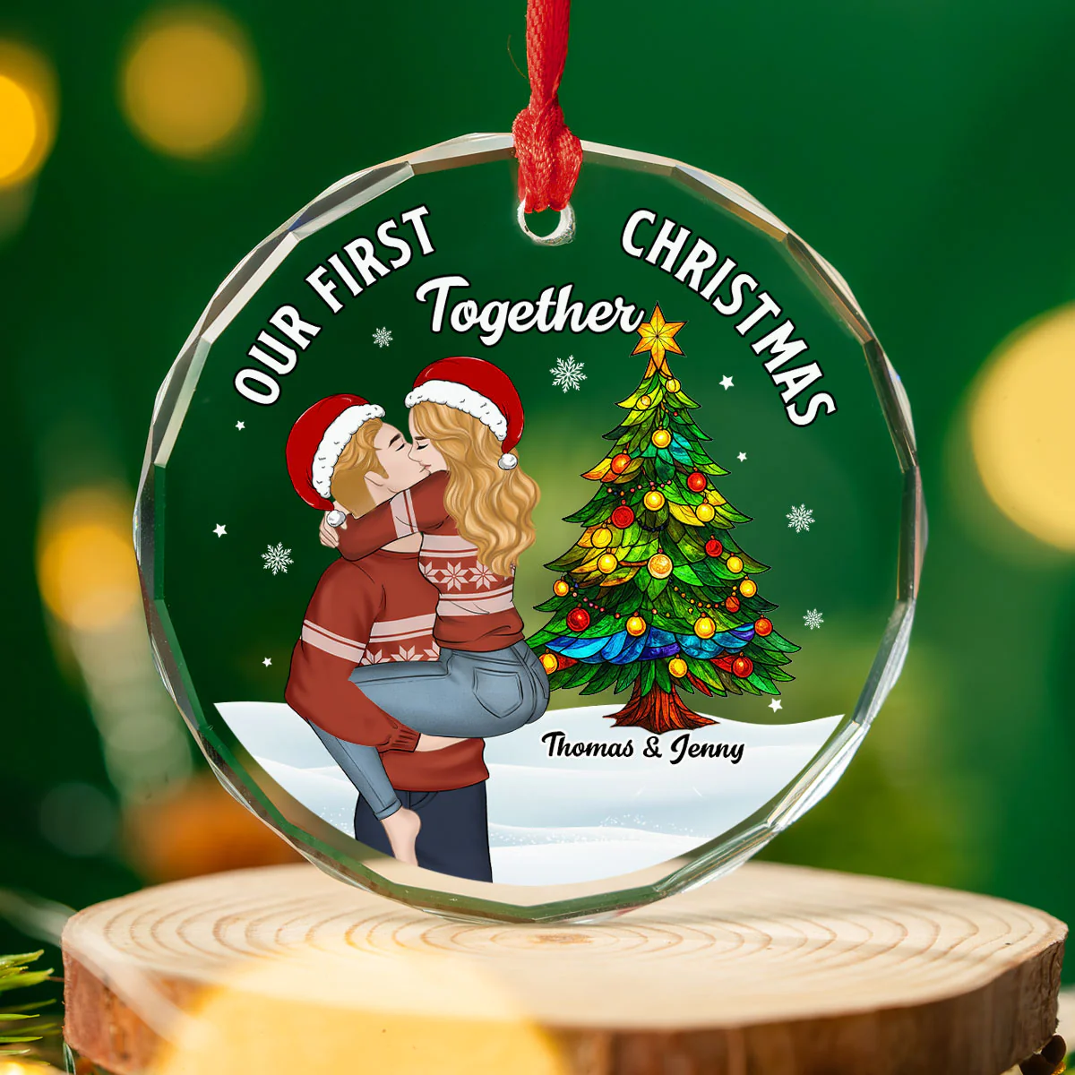 You Are My Beautiful World - Personalized Custom Glass Ornament  - Image 3