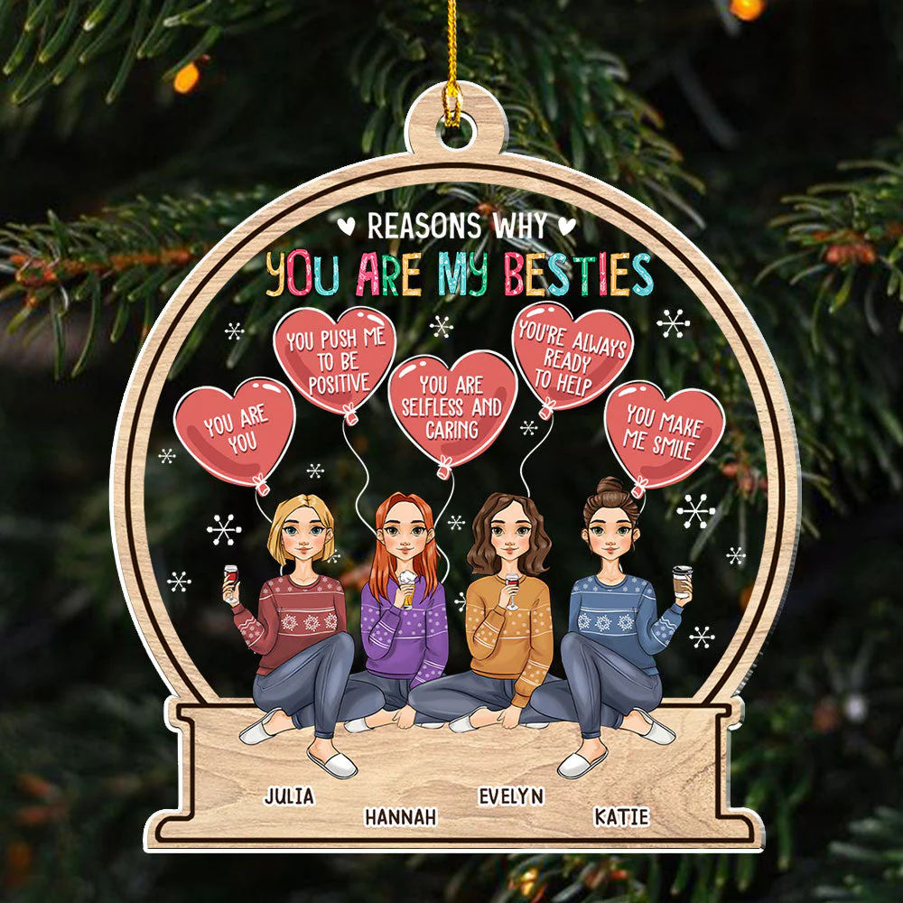 You Are My Bestie - Personalized Custom Acrylic Ornament - Image 3