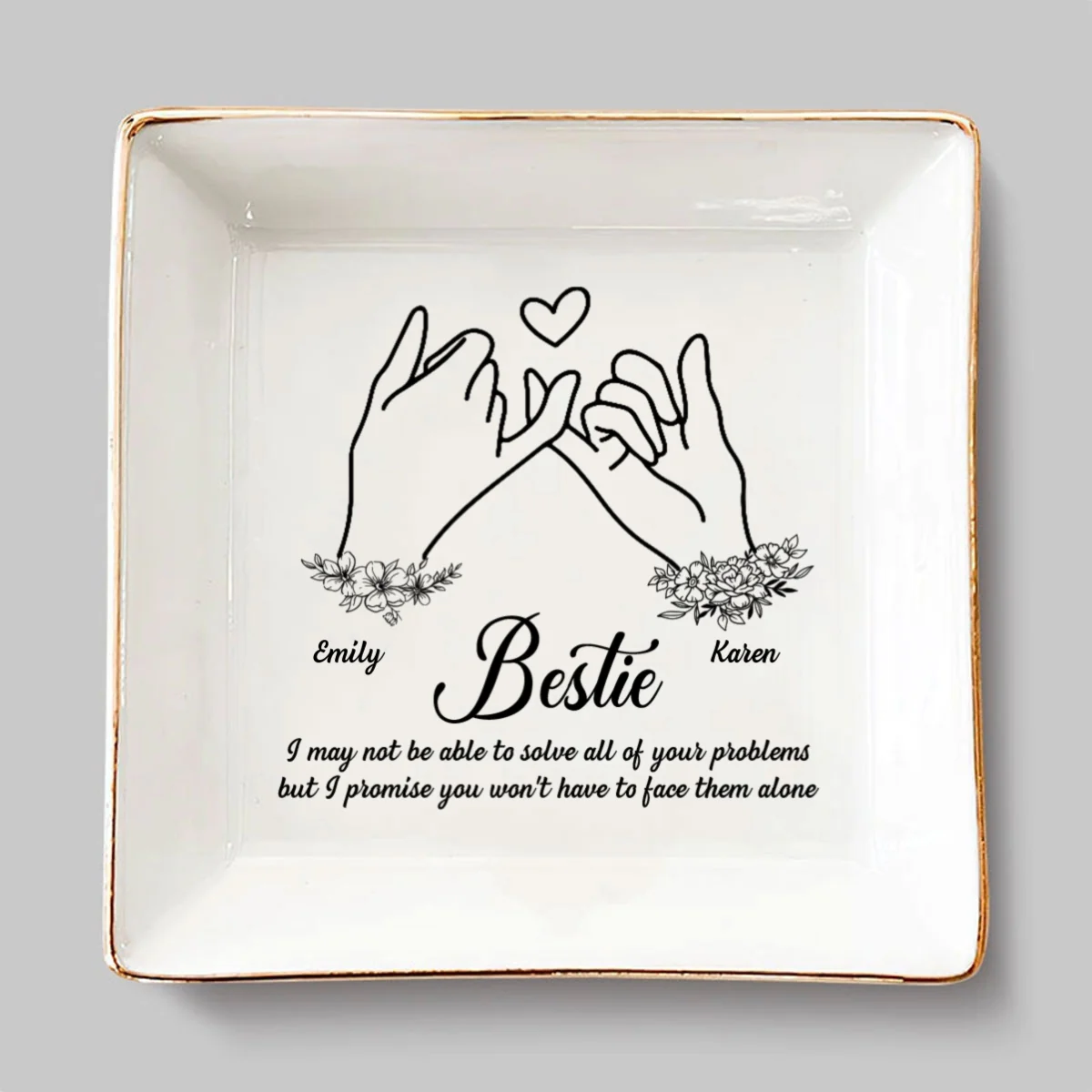 You Are My Bestie - Personalized Custom Jewelry Dish - Image 6