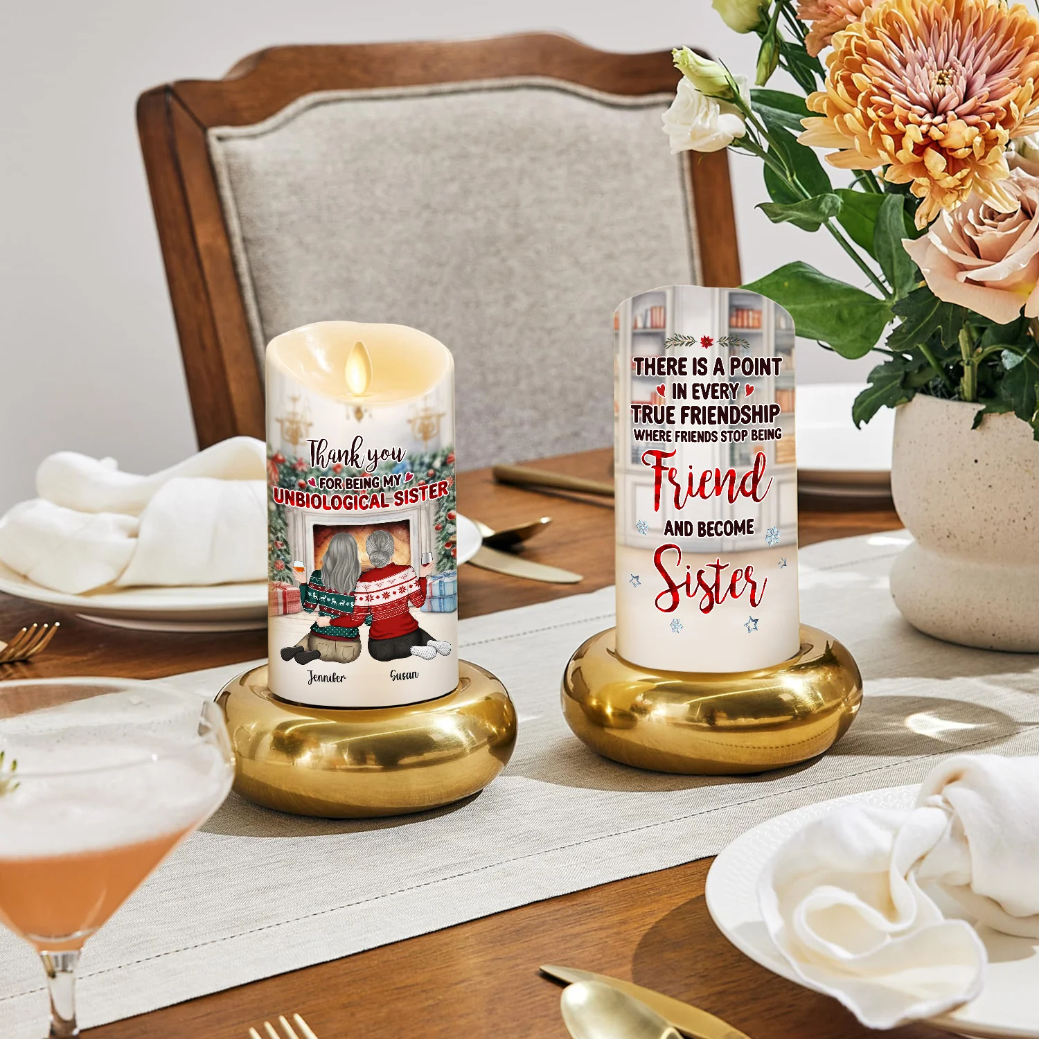 You Are My Christmas Miracle - Personalized Custom LED Candle - Image 4