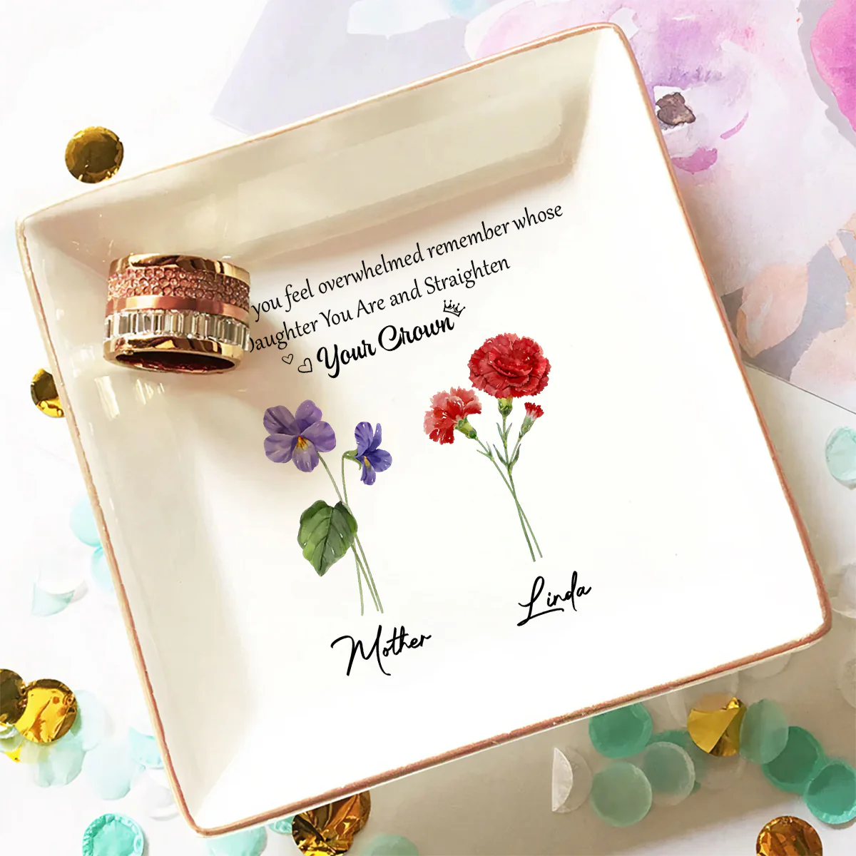 You Are My Daughter - Personalized Custom Jewelry Dish - Image 5