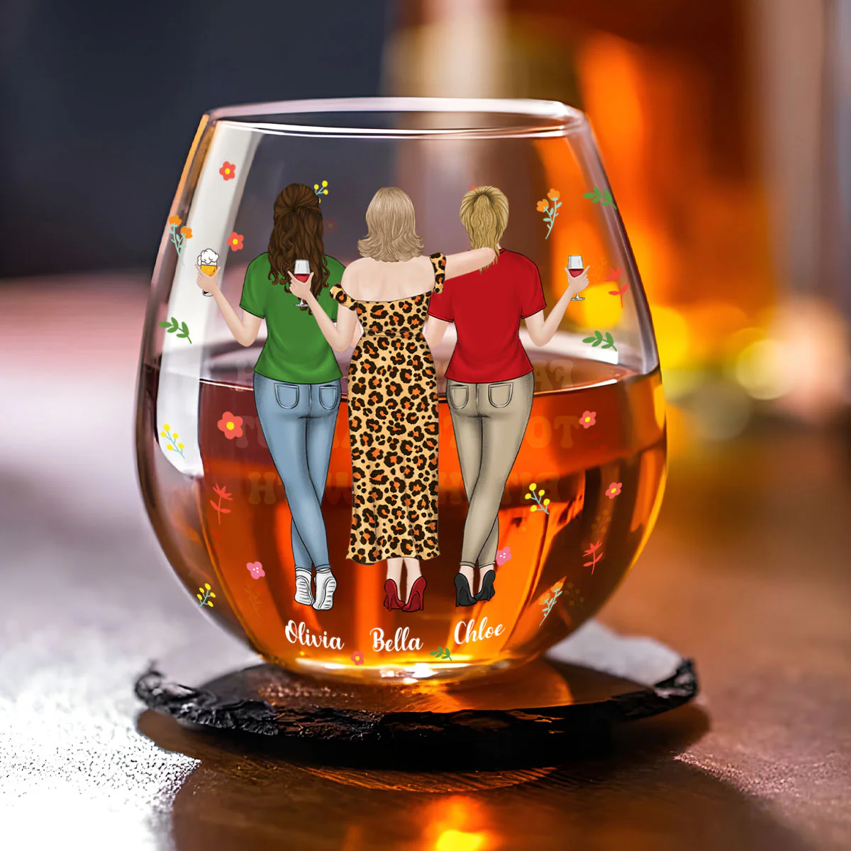 You Are My Favorite Bestie - Personalized Custom Wine Glass - Image 2