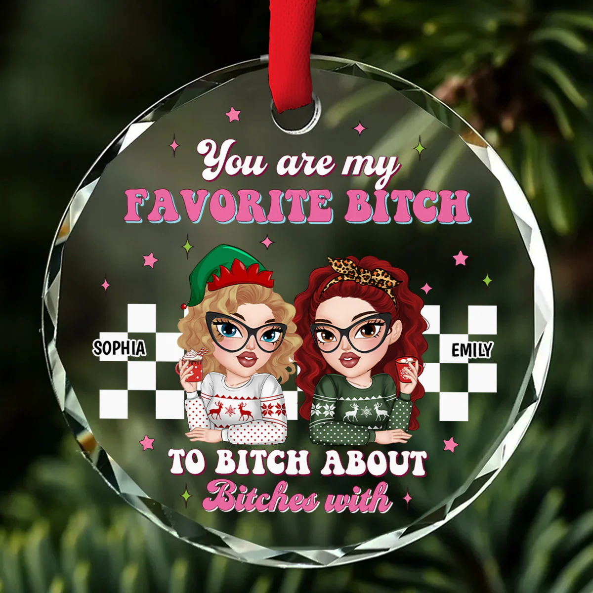 You Are My Favorite Person to Vent About Others With - Personalized Custom Glass Ornament - Image 5