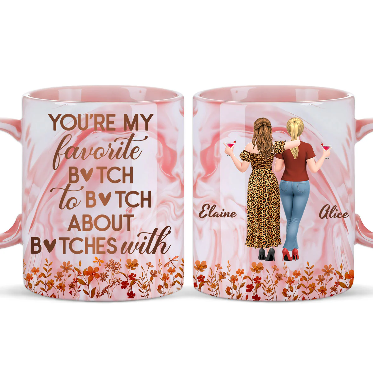 You Are My Favorite - Personalized Custom Pink Marble Mug