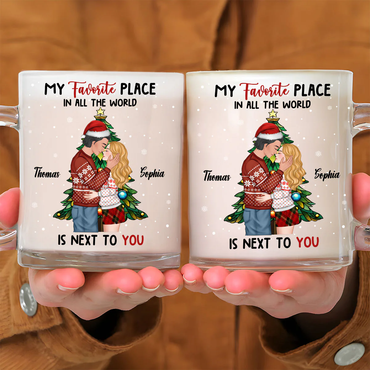 You Are My Favorite Place - Personalized Custom Glass Mug - Image 2
