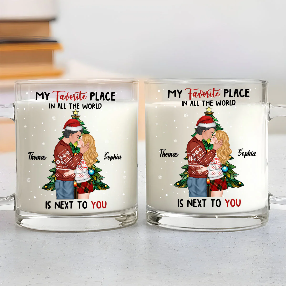 You Are My Favorite Place - Personalized Custom Glass Mug - Image 3