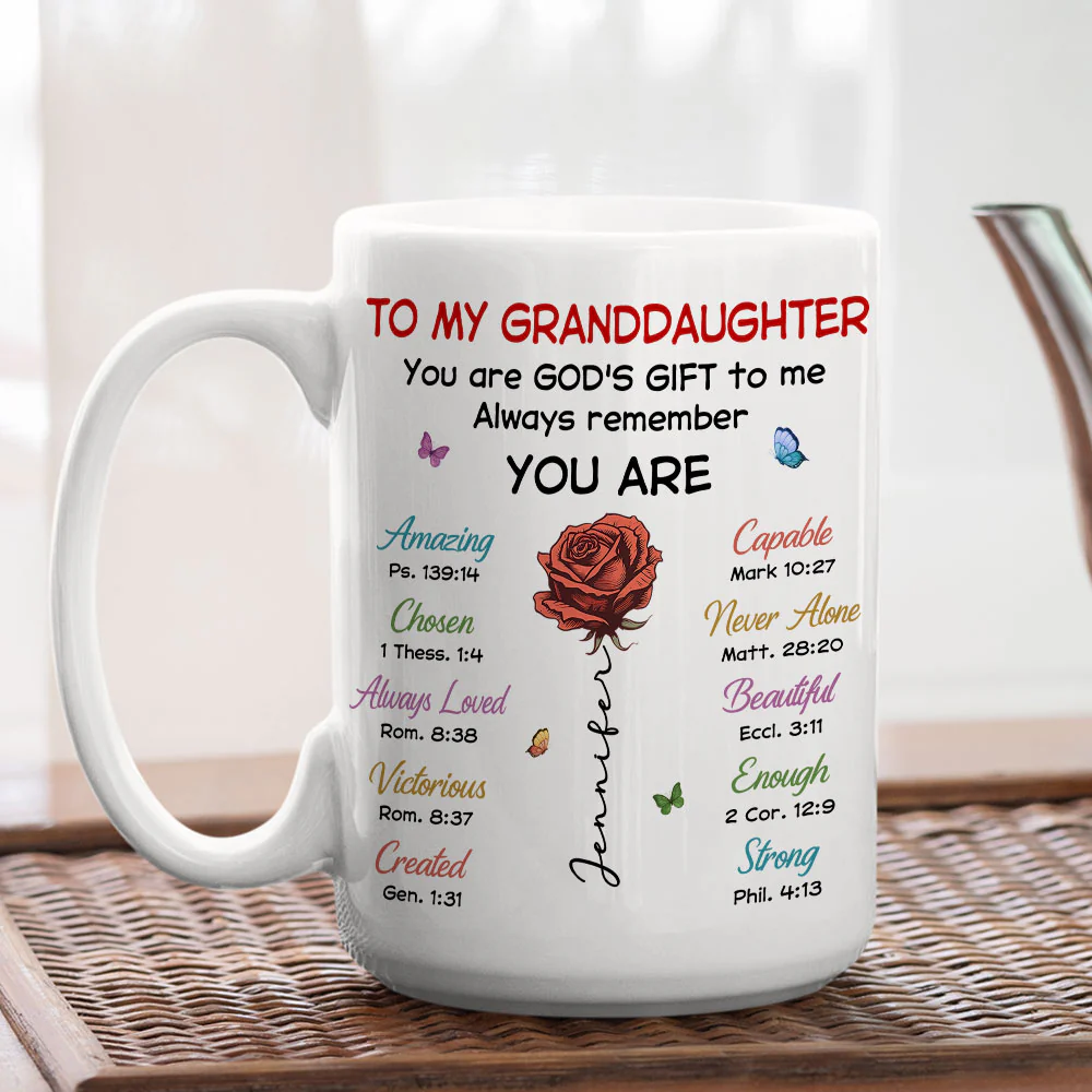 You Are My Gift Granddaughter -  Personalized Custom Coffee Mug - Image 5