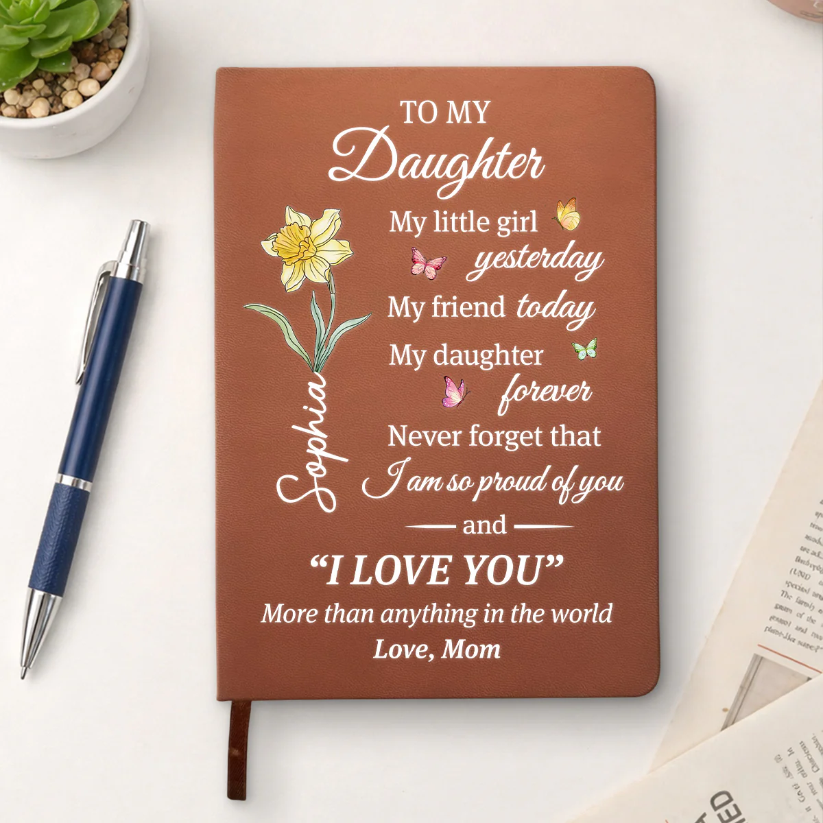 You Are My Greatest Blessing - Personalized Custom Leather Journal - Image 2