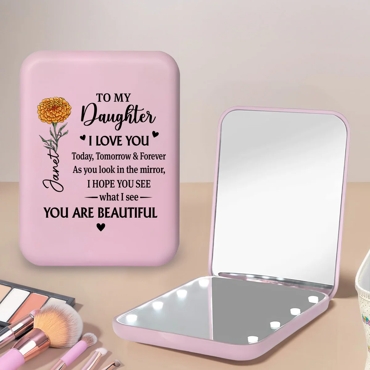 You Are My Greatest Blessing - Personalized Custom LED Pocket Mirror - Image 4