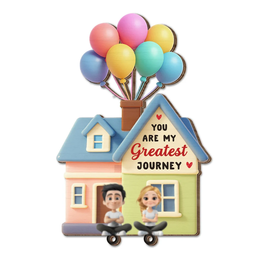 You Are My Greatest Journey - Personalized Custom Wooden Key Holder With Keychain - Image 6