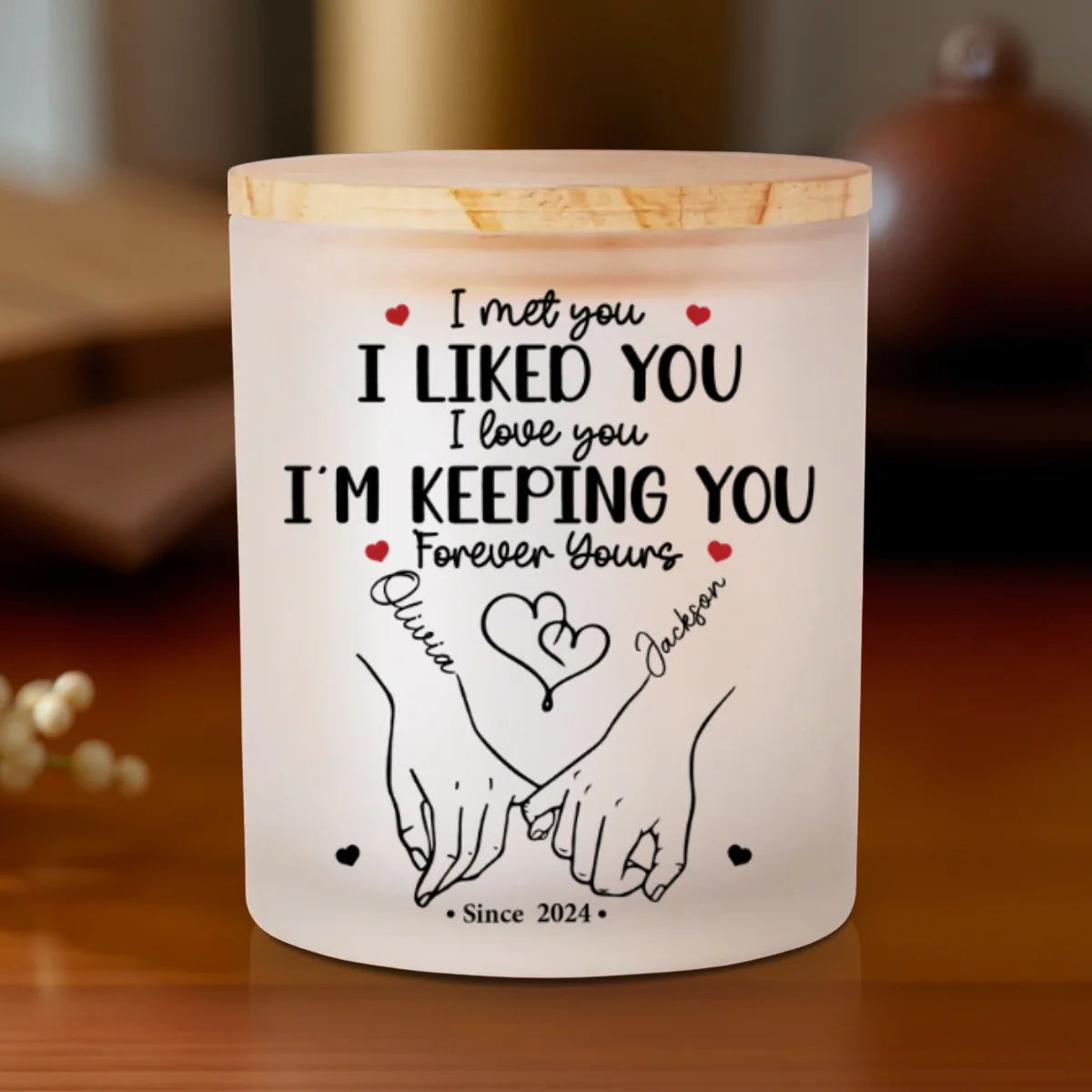 You Are My Happy Place - Personalized Custom Glass Jar With LED Candle - Image 6