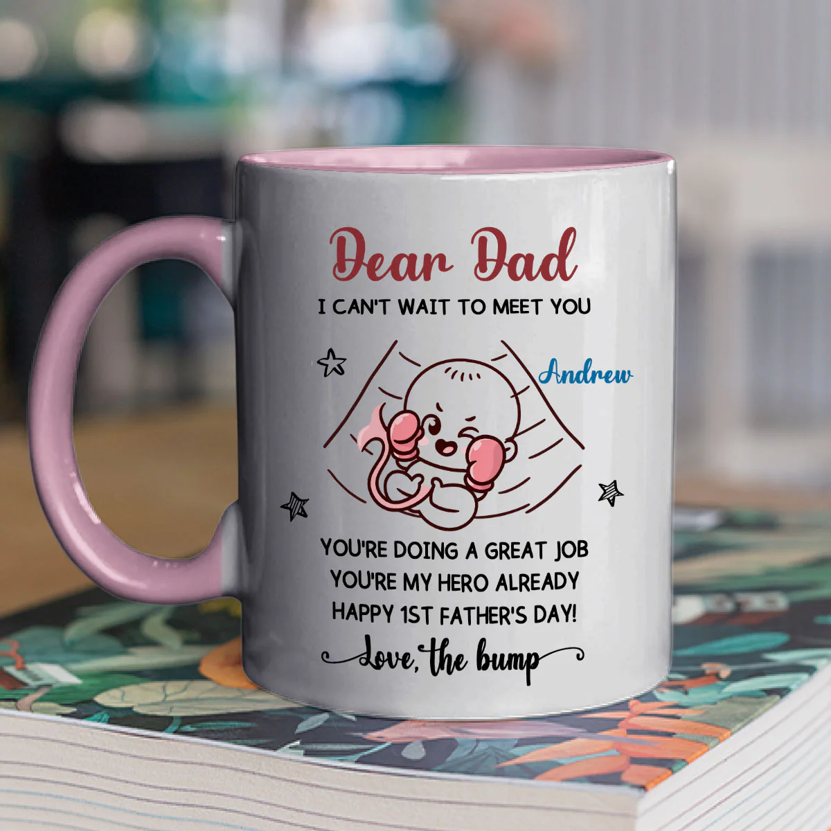 You Are My Hero - Personalized Custom Accent Mug - Image 2