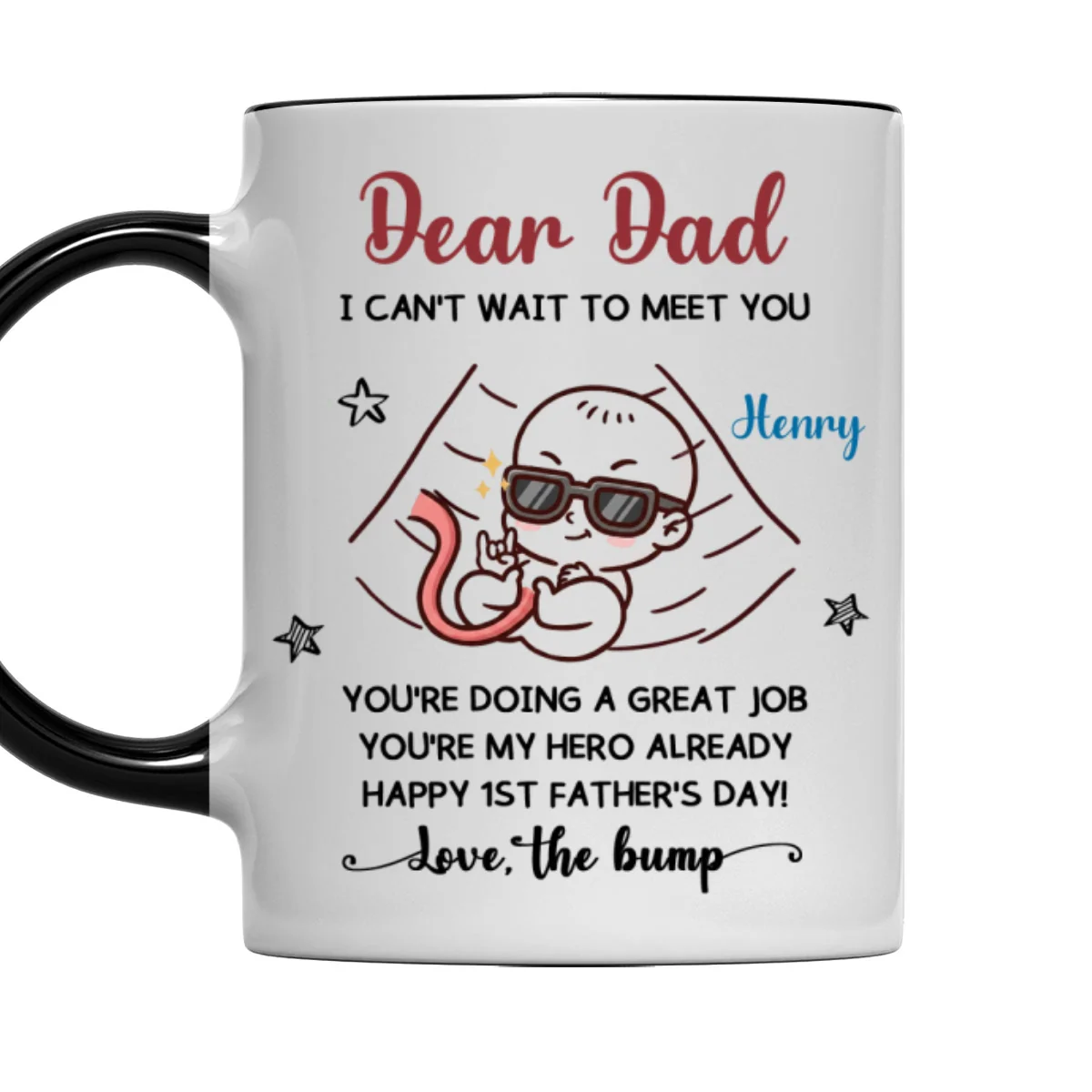You Are My Hero - Personalized Custom Accent Mug - Image 7