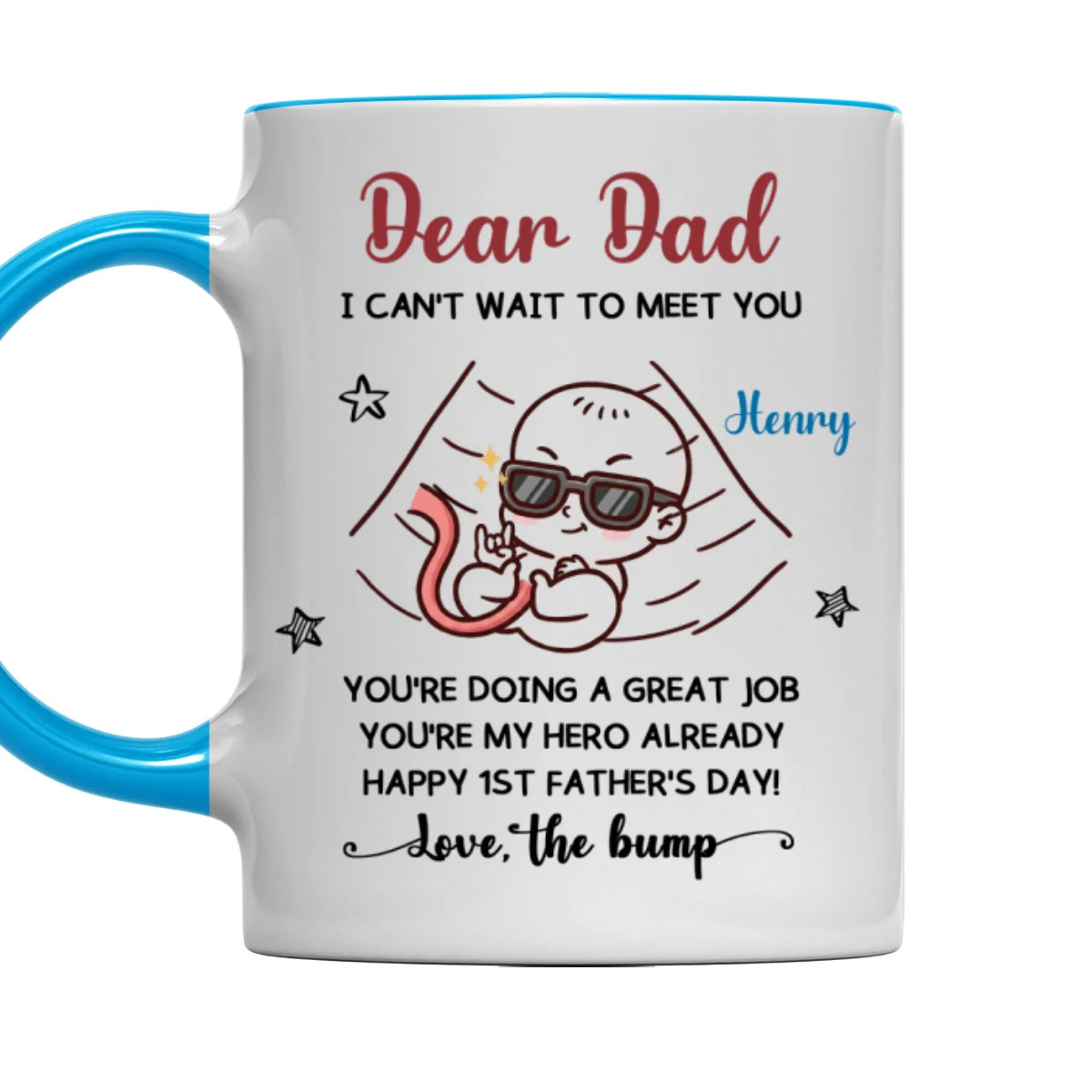 You Are My Hero - Personalized Custom Accent Mug - Image 8