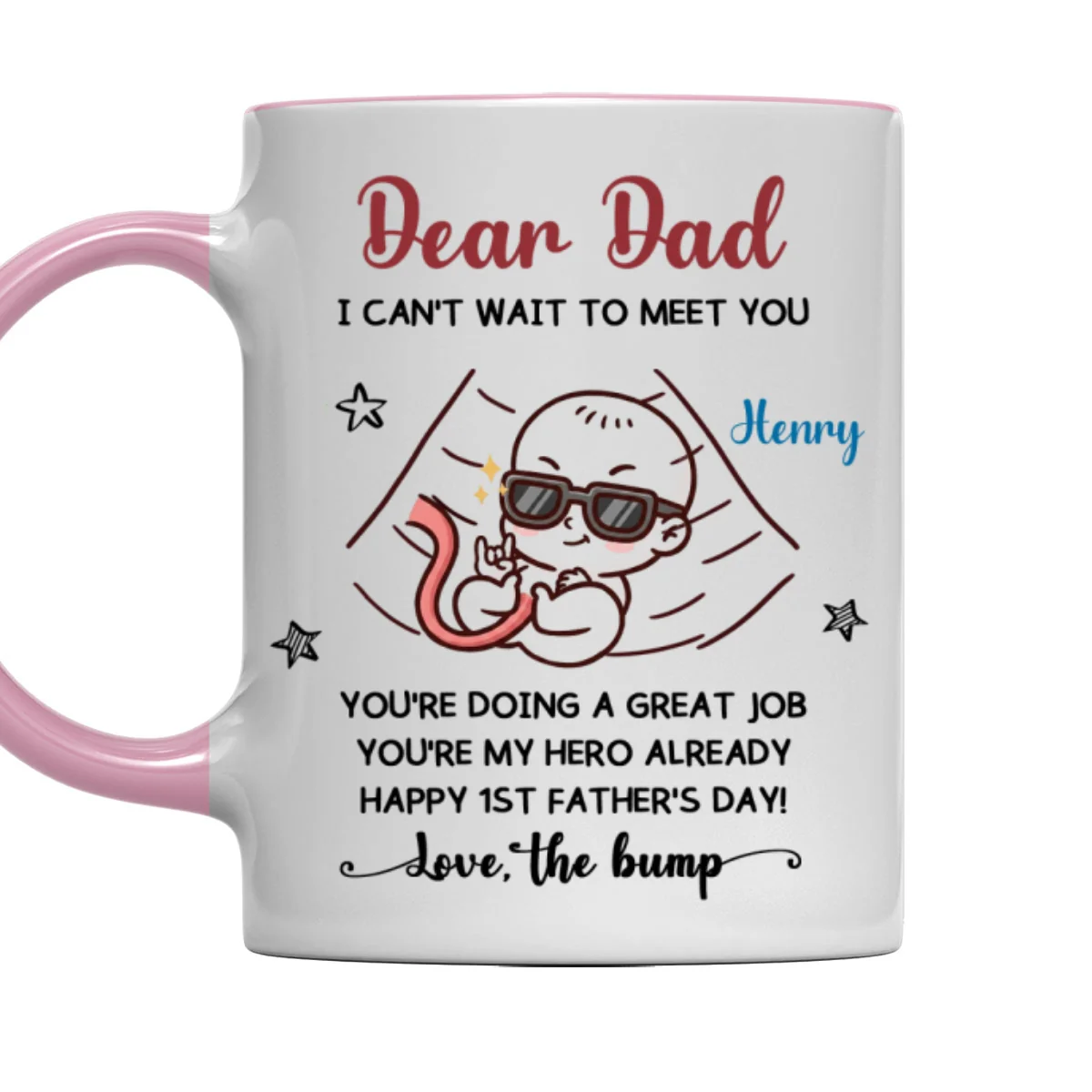 You Are My Hero - Personalized Custom Accent Mug - Image 9