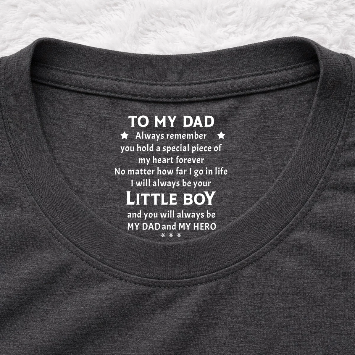 You Are My Hero - Personalized Custom Inside Neck Print T-shirt - Image 8