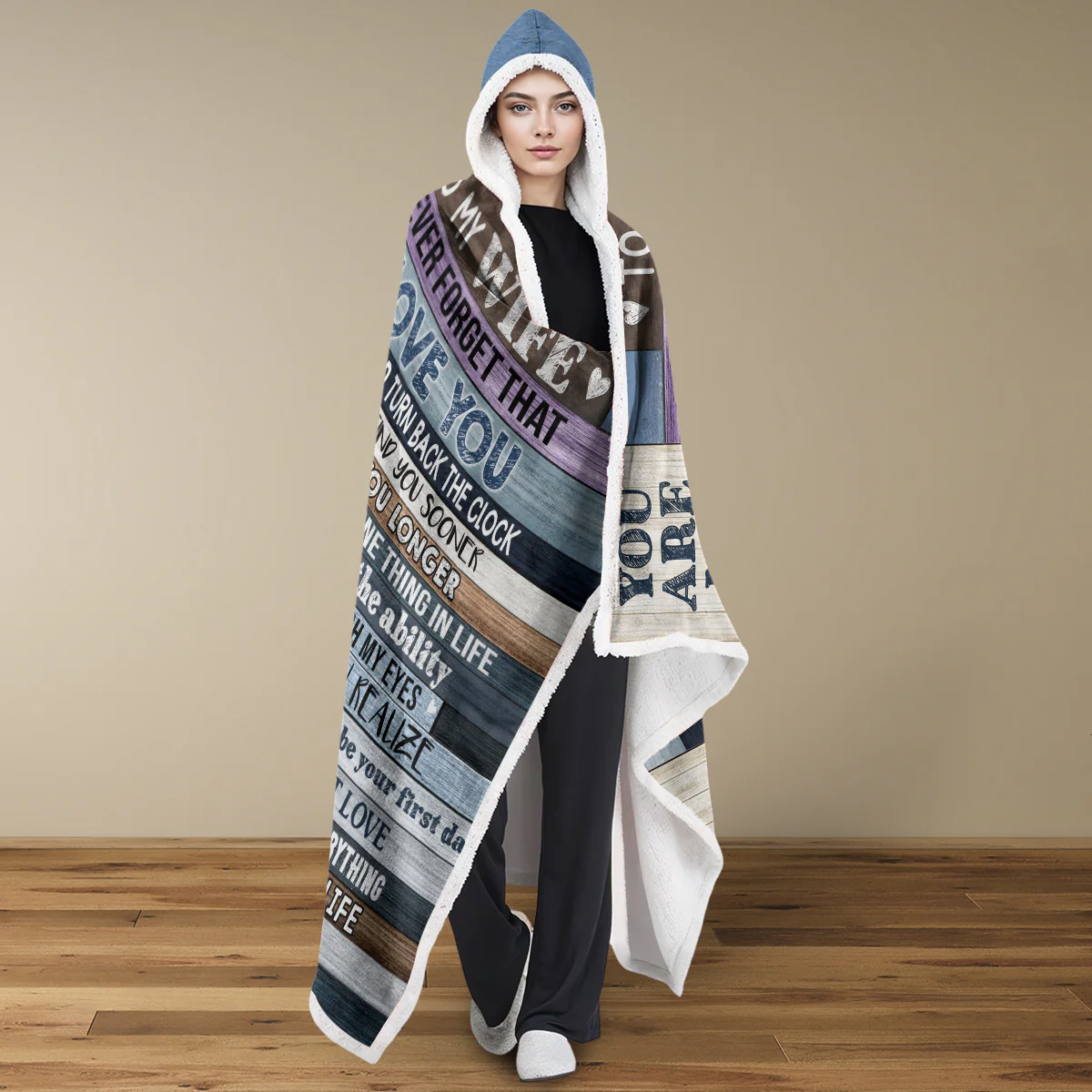 You Are My Love - Personalized Custom Hooded Blanket - Image 2