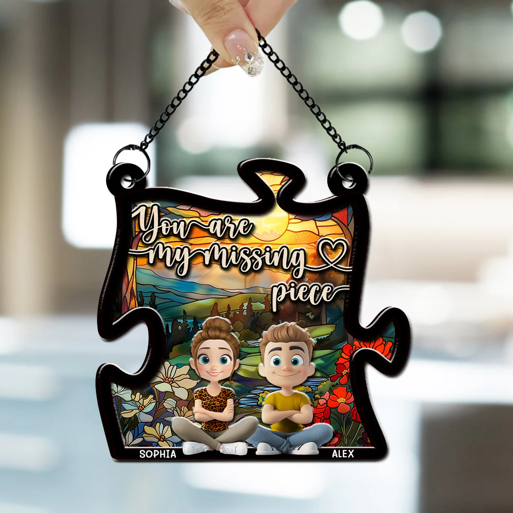 You Are My Missing Piece  - Personalized Custom Suncatcher - Image 3