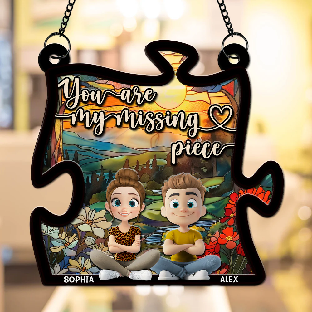 You Are My Missing Piece  - Personalized Custom Suncatcher - Image 4