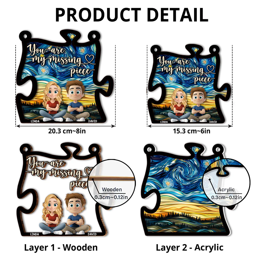 You Are My Missing Piece  - Personalized Custom Suncatcher - Image 5